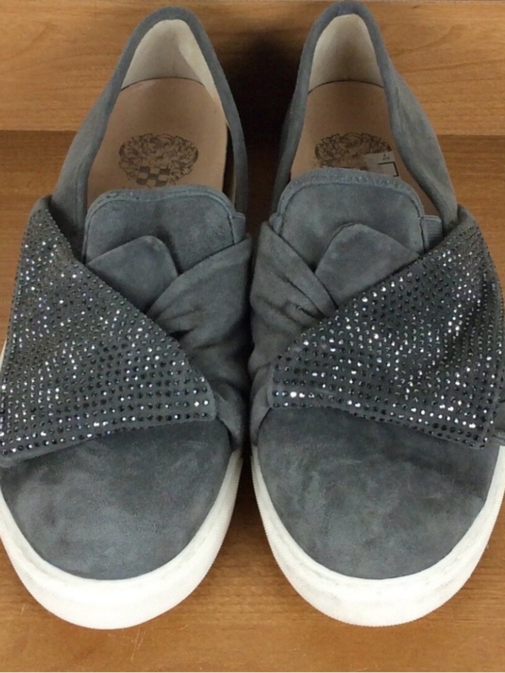 Vince Camuto Suede Slip-On Sneakers with Crystal Detail | EUC | Sz 8
